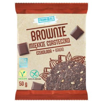 Frank&Oli Brownie, fursec moale, ciocolată + cacao, 50 g