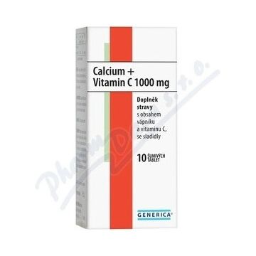 GENERICA Calciu + Vitamina C 1000 mg 1×10 tbl, supliment alimentar
