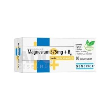 GENERICA Magneziu 375 mg + B6 forte cu vitamina C 1×10 tbl, supliment alimentar
