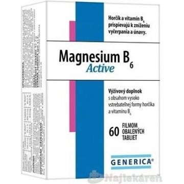 GENERICA Magneziu B6 Active 1×60 tbl, magneziu + B6