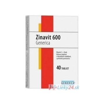 GENERICA Zinavit 600 cu aromă de portocale 1×40 tbl, (vitamina C + Zinc)