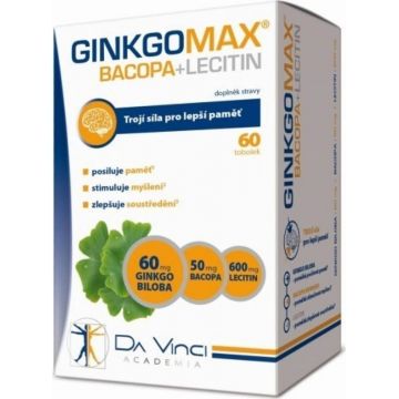 GINKGOMAX+BACOPA+LECITINA - DA VINCI 1×60 cps, supliment alimentar
