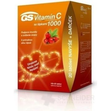 GS Vitamina C 1000+cones, 100+20 tbl 1×100+20 tbl, supliment nutritiv