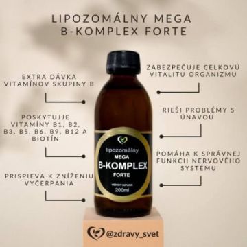 Healthy World Liposomal vitamin mega B-complex forte 1×200 ml, supliment de vitamine