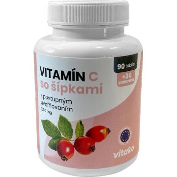 Imunit Vitamina C 1200 mg URGENT cu șolduri de trandafir 1×90+30 tbl, supliment alimentar