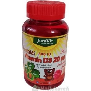 JutaVit Gummies Vitamina D3 20 µg Kids 1×60 tbl, supliment alimentar
