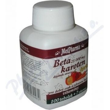 MedPharma BETAKAROTEN 25.000 m.j.+Pantenol+PABA 1×107 cps, supliment alimentar