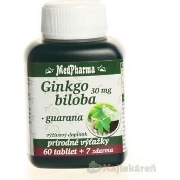 MedPharma GINKGO BILOBA + GUARANA 1×67 tbl, GINKGO BILOBA + GUARANA