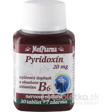 MedPharma PYRIDOXIN 20 mg (vitamina B6) 1×37 tbl, 30+7 gratuit