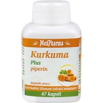 MedPharma Turmeric Plus piperină 1×67 cps, supliment alimentar