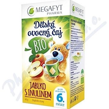 MEGAFYT Amestec de fructe pentru copii BIO APPLE WITH INULIN 1×40 g (20×2 g), ceai de fructe pentru copii