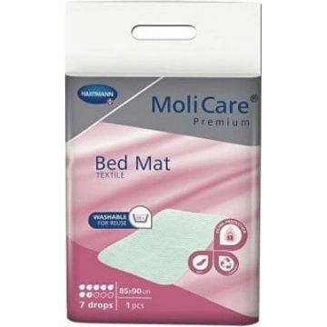 MOLICARE PREMIUM BED MAT TEXTILE 7KV. 85X90CM 1×1pc, tampon textil