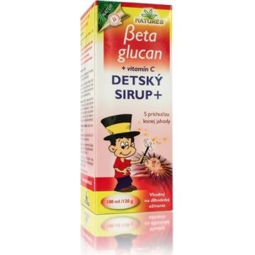 NATURES BETA GLUCAN CHILDREN'S SIRUP+ 1×100 ml, aromă de căpșuni sălbatice