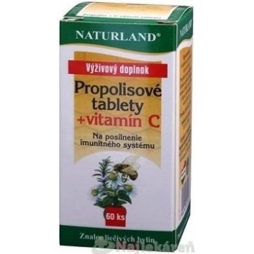 NATURLAND PROPOLIS TABLETS + VITAMINA C 1×60 tbl, supliment alimentar