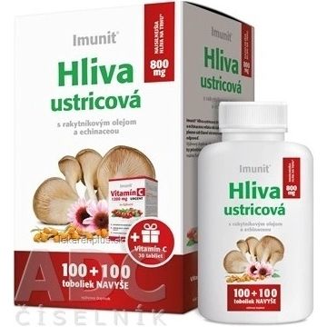 Ostra imună Hliva. 800mg cu cătină de mare și echin. 1×100+100 tbl, supliment alimentar