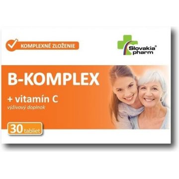 Slovakiapharm B-KOMPLEX + vitamina C 1×30 tbl, supliment alimentar
