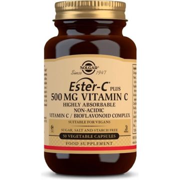 Solgar Ester-C plus 500 mg Vitamina C neacidă cu complex bioflavonoid 50 capsule 1×50 cps, supliment alimentar
