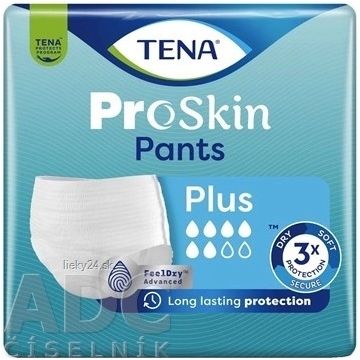 TENA PANTS PLUS EXTRA LARGE 1×12 buc, chiloți absorbanți extensibili, absorbție 1440 ml, circumferința șoldului 120-160 cm
