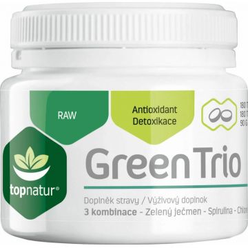 Topnatur Green Trio 180 tbl supliment alimentar (spirulină, chlorella, orz verde)