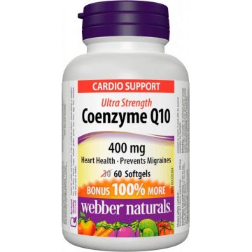 WEBBER NATURALS Coenzima Q10 400 mg EXTRA FORTE 1×60 cps, supliment alimentar