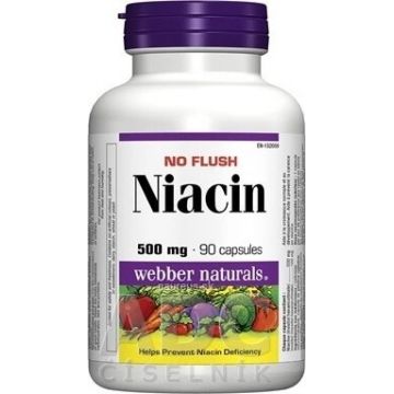 WEBBER NATURALS Niacin B3 500 mg nealergenic! 1×90 cps, supliment alimentar