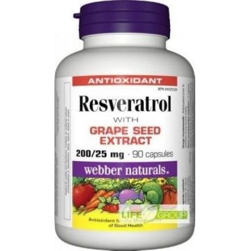 WEBBER NATURALS Resveratrol 200 mg 1×90 cps, supliment alimentar