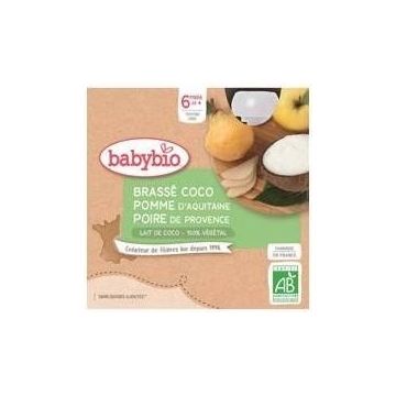 BABYBIO Desert cu lapte de cocos - mere și pere (4x 85 g) 4×85 g