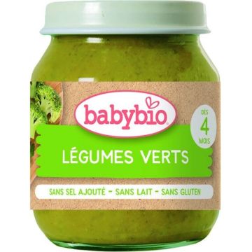 BABYBIO legume verzi organice 1×130 g, gustare de legume organice