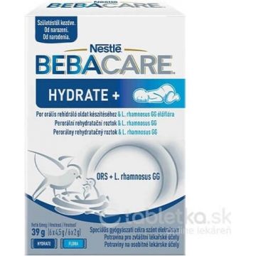 BEBACARE HYDRATE+ (de la naștere) 1×39 g, soluție de rehidratare cu bacterii lactice