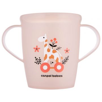 Canpol Babies, cană deschisă cu mânere, Toys, coral, 2/101, de la 12 luni, 250 ml