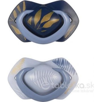 Canpol babies Set de suzete simetrice din silicon GOLD 0-6m albastru 1×2 buc, suzetă din silicon