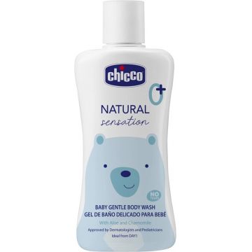 CHICCO Șampon de corp Natural Sensation cu aloe și mușețel 200ml, 0m+ 1×200 ml, șampon de corp pentru copii