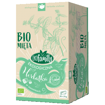 EkoFamily Bio Mint, ceai organic din plante, 1,75 g x 20 pliculețe