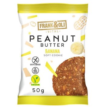 Frank&Oli Biscuiți moi cu unt de arahide, banane, 50 g