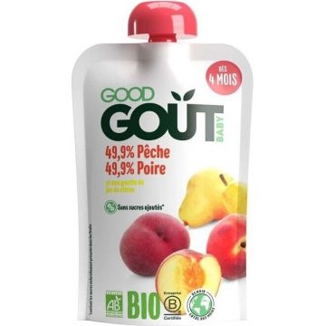 Good Gout BIO Piersică cu pară 1×120 g, buzunar piersică cu pară