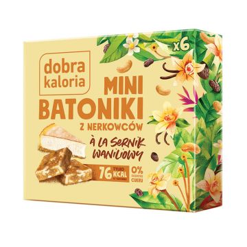 Good Kaloria Mini batoane de caju a'la vanilla cheesecake, fără zahăr adăugat, 6 bucăți