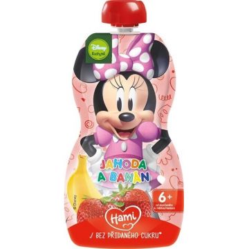 HAMI Disney Minnie capsulă Banană și căpșuni 1×110 g, capsulă de fructe