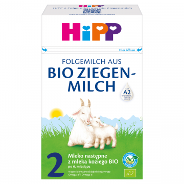 HiPP 2 Bio, lapte bio de capră, lapte de continuare, după 6 luni, 400 g