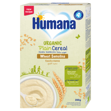 Humana Terci de semol organic, fără lapte, fără zahăr adăugat, după 4 luni, 200 g