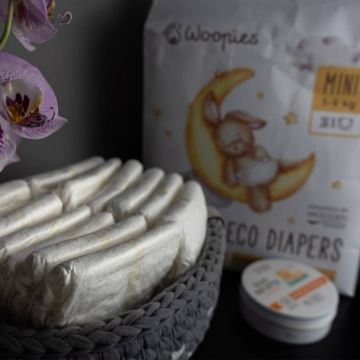 Lingură din lemn Woopies Baby ECO Scutece Mini 3-8 kg 36 buc 1×36pcs, Scutece ECO