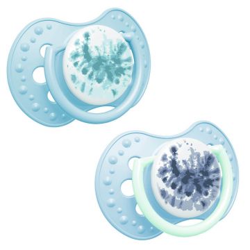 Lovi, manechin, silicon, dinamic, strălucește în întuneric, Tie Dye, albastru, băiat, 22/918, 3-6 luni, 2 bucăți