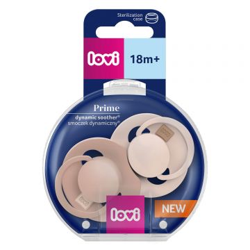 Lovi Prime, suzetă, silicon, dinamic, Nude/Blush, 34/407, de la 18 luni, 2 bucăți