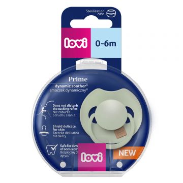 Lovi Prime, suzetă, silicon, dinamic, Pistachio, 34/412, 0-6 luni, 1 buc
