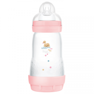 MAM Perfect Start Anti-Colic, biberon anti-colic, cu tetină din silicon, Sealife, fetiță, de la 4 luni, 320 ml