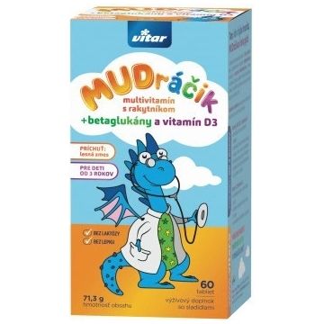 MUDRAČIK multivitamine cu beta-glucani și D3 cu YO-YO 1×60 tbl, supliment alimentar