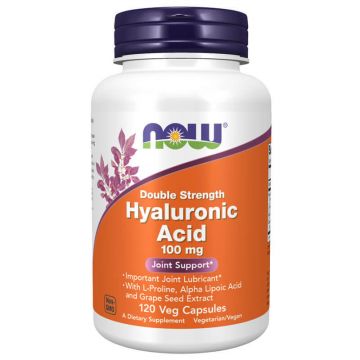 Now Foods Acid hialuronic, acid hialuronic 100 mg, 120 capsule vegetariene