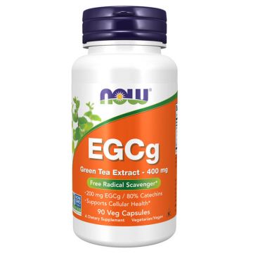 Now Foods EGCg Extract de ceai verde 400 mg, ceai verde, 90 capsule vegane