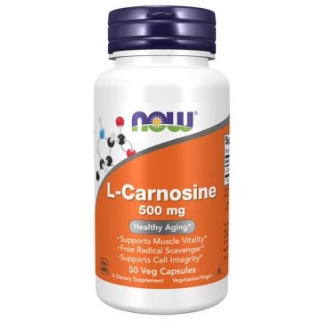 Now Foods L-Carnosine, L-Carnosine 500 mg, 50 capsule