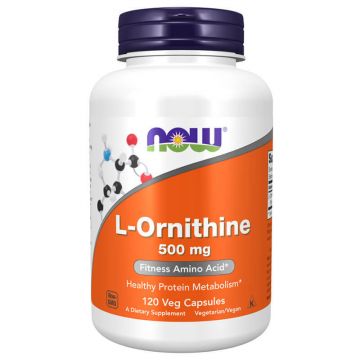 Now Foods L-Ornithine, L-Ornithine 500 mg, 120 capsule
