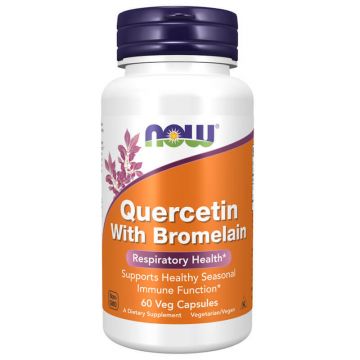 Now Foods Quercetin cu Bromelain, quercetin și bromelain, 60 capsule vegane